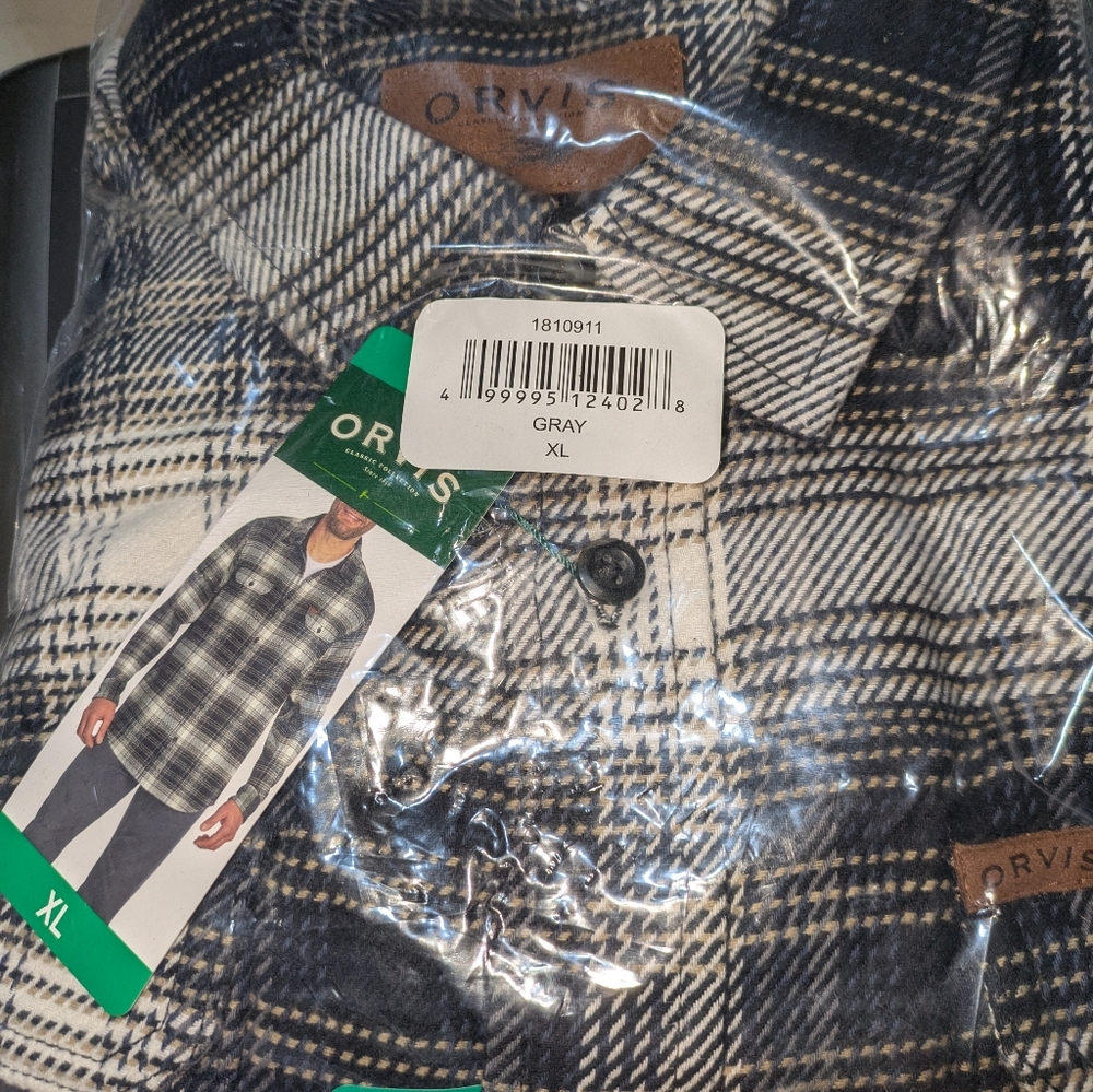 SALE 🎈Orvis Men’s Heavyweight Soft 100% Cotton Flannel Shirt Side Pockets - Picture 8 of 8